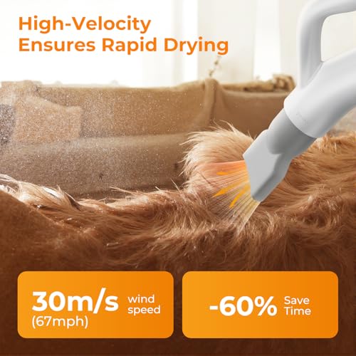 Pecute Poodle Dog Pulser with Hot and Cold Cycle Modes, Dog Hair Dryer, Professional Dog Blower, Adjustable Speed and Temperature, 4 Nozzles