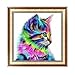 Delight eShop DIY 5D Diamond Embroidery Colorful Cat Painting Mosaic Cross Stitch Home Decor