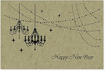 Amazon おたより本舗 活版印刷 私製年賀はがき アンティーク装飾のイラスト 5枚入り 1115k A05 ポストカード 絵柄付はがき 文房具 オフィス用品