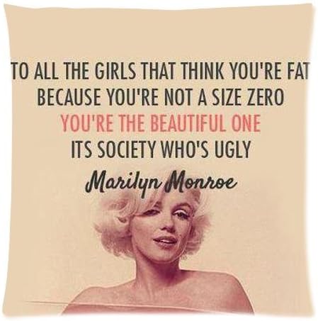 Retro Vintage Marilyn Monroe Classic Life Quote Throw Pillow Case Cushion Cover - 18 x 18 Inch(45cm * 45cm) - Two Sides