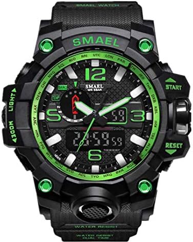 SMAEL Sports Analog Digital Watch for Men Quartz Military Wristwatch Waterproof Multifunctional Large Dial Watches