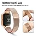 Fitbit Blaze Band with New Metal Frame Hagibis Milanese Loop Stainless Steel Bracelet Strap Magnet Lock Band for Fitbit Blaze Smart Watch-Small Large Black Sliver Rose Gold (Rose Gold, Large)