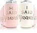 11pc Set She Said Yaaas! & I Said Yaaas! Drink Coolers for Bachelorette Parties, Bridal Showers & Weddings - 4mm Thick Bottle Cooler Sleeves aka Can Coolies aka Beverage Insulators (11pc Set, Blush)