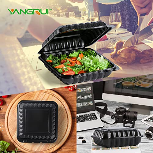 YANGRUI To Go Containers, Shrink Wrap Biodegradable 55 Pack 8 Inch