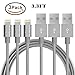 LTI-Direct KARL-0004 iPhone/iPod/iPad Charger Cable Premium Quality, Certified 8 Pin Nylon Braided Sync Charger Data Transfer for iPhone 7/7S Plus/SE/6/6S Plus/5S/5C/5 - Grey - 3 Piece