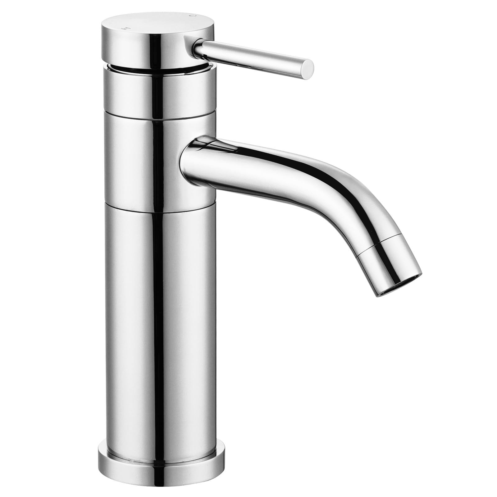 Peppermint Bathroom Sink Taps with 360° Swivel Spout, Basin Mixer Tap Monobloc Single Lever Hot and Cold Bathroom Mixer Taps, Chrome Basin Taps Faucet
