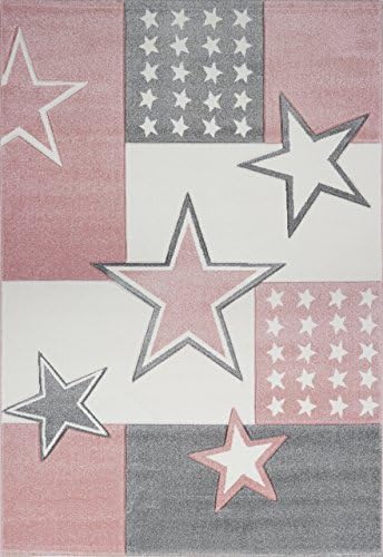 Kids Love Rugs Kids rug STARFIELD dusky-pink/silver-gray 120x170cm (3'11" x 5'7")
