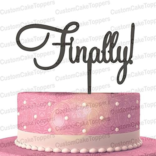 Finally Cake Topper,Script Bride Shower Cake Topper,Unique Design Cake Topper (Multiple Color Optional)