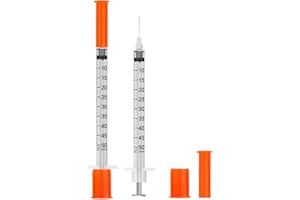 DFPTY 0.5ml Syringe with Needle,31G 0.5cc 5/16 Inch 8mm Needle and Syringe,Individually Wrapped,Pack of 30