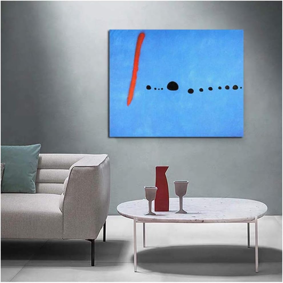 Amazon Com Aslkuyt Joan Miro Abstract Blue Wall Art Canvas Painting Posters Prints Modern Painting Wall Picture For Living Room Home Decor Artwork 50x60cm No Frame Posters Prints