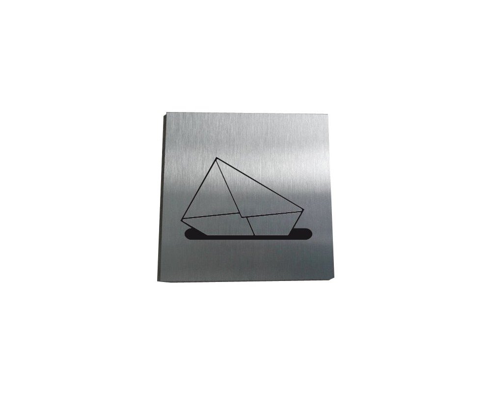 AUA SIGNALETIQUE - Plaque Aluminium Brossé Courrier - 130x130 mm