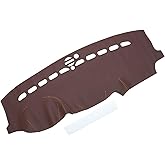 FUELHOOD Dashboard Cover Dash Cover Mat Carpet for Jeep Grand Cherokee 2011-2021 Brown Faux Leather 1 Pc Anti-Slip Car Interior