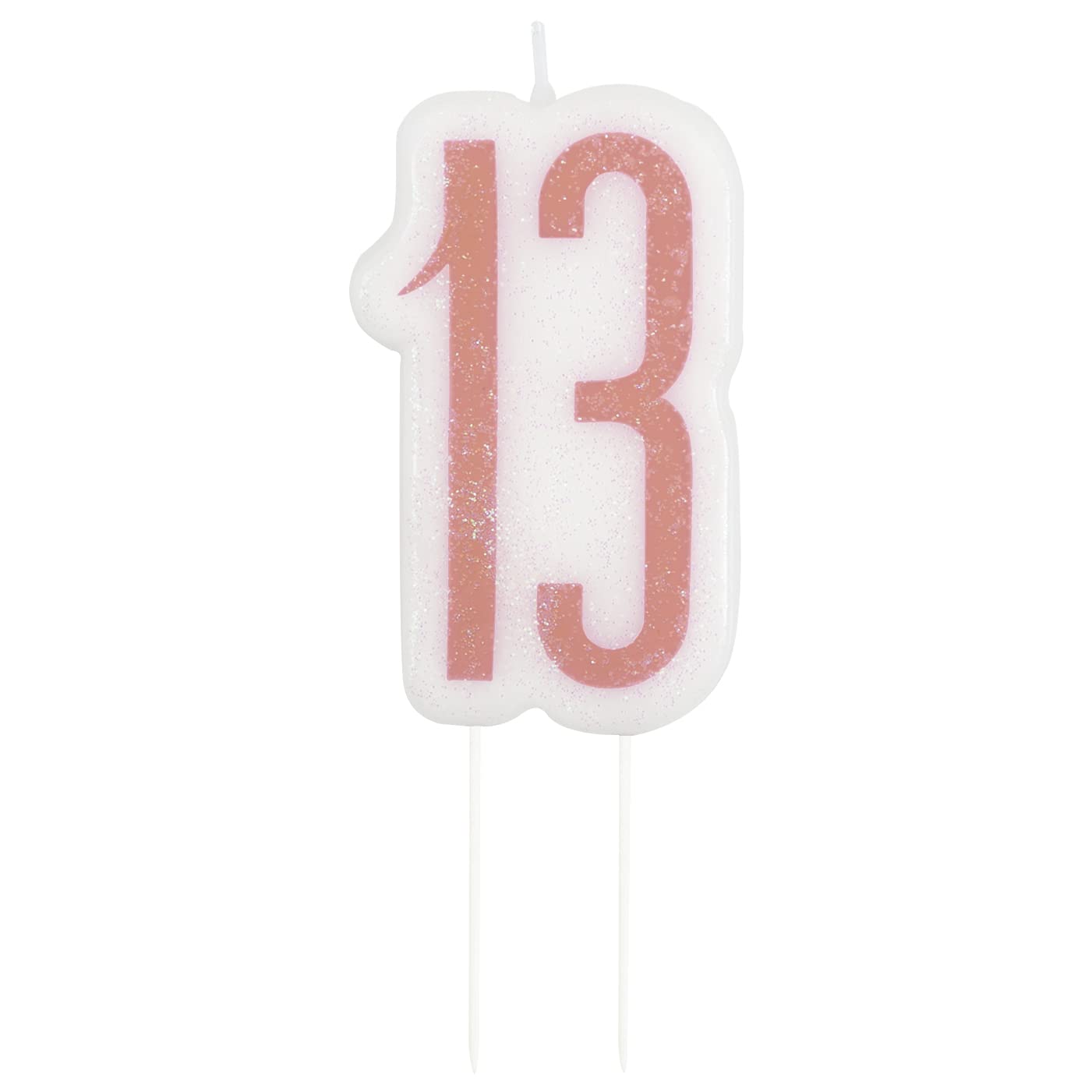 Unique 84980 Number Birthday Candle | Rosegold | 1 Pc, Rose Gold, Age 13