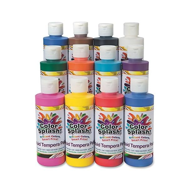 S&S Worldwide Color Splash! Liquid Tempera Bulk Paint, 12 Bright Colors
