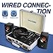 Souidmy Vinyl Record Player, Bluetooth Turntable with Speakers, 3-Speed, AUX/Headphone/RCA Port, Equipped New Wireless Function, Silver Mistthumb 3