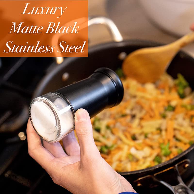 HOME EC Original Glass Salt and Pepper Shakers Set with Adjustable Pour