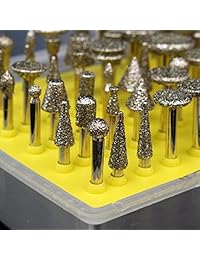 lukcase 50 unidades con revestimiento de diamante molienda cabeza de molienda rebabas Set para herramienta rotatoria Dremel...