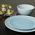 Gibson Elite Alemany 16 Piece Dinnerware Set, Aqua