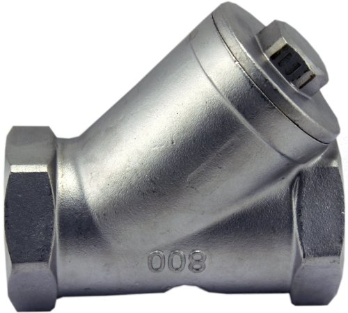 Duda Diesel Yfilter100 1" Inline Y Filter Fitting 200 Micron 80 Mesh 304 Stainless Steel Strainer, 0.75" ID