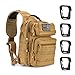 Tactical Sling Bag Pack, Military Shoulder Sling Backpack with 4 Tactical D-Ring Clips (Coyote)