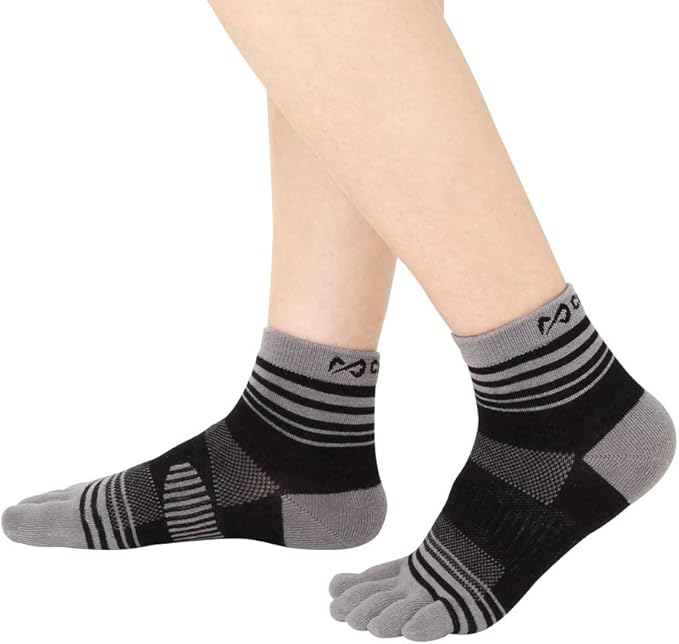 Amazon Comphy 抗菌防臭 スポーツ 通気性 5本指ショートソックス メンズ 台湾製 グレー M 22 24cm スポーツソックス 通販