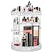 WILLED Acrylic Makeup Organizer 360 Rotating Adjustable Carousel Makeup Holder Cosmetic Storage Display Case, Fits Creams, Makeup Brushes, Lipsticks, Jewelry (Diamond Design)