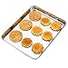 Baking Sheets Set of 2, HKJ Chef Cookie Sheets 2 Pieces Stainless Steel Baking Pans & Toaster Oven Tray Pans, Rectangle Size 9L x 7W x 1H inch & Non Toxic & Healthy & Easy Clean