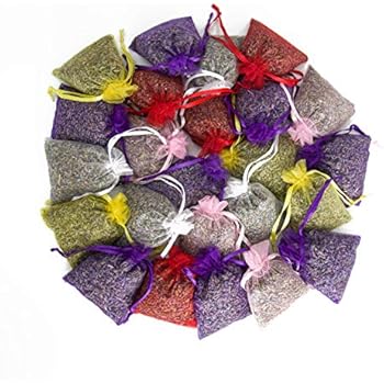 24 Small Mix Color Sachets Craft Bag with Dried French Lavender Flower Buds - Lavender Sachets for Wedding Toss, Home Fragrance Sachets for Drawers and Dressers