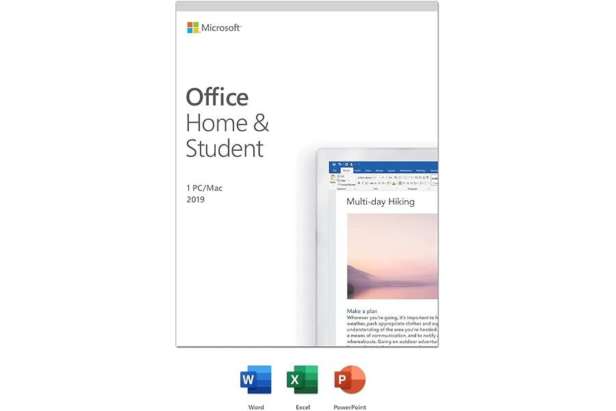 Microsoft Software Microsoft Office Home & Student 2019 | 1 person, Windows 10 PC/Mac Key Card, English