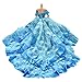 1 Pcs blue Dress Rapunzel Party Dress Costume Wedding Gown Dress For Dolls