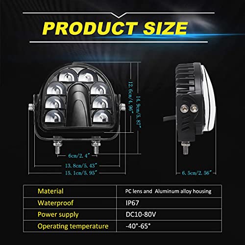 Fuguang 5.4Inch LED Forklift Arch Safety Light Red 25W DC10-80V Arc Zone Safety Lights 1PCS