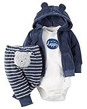 Carter's Baby Boys' 3 Piece Terry Cardigan Set (Baby) - Navy, 6M