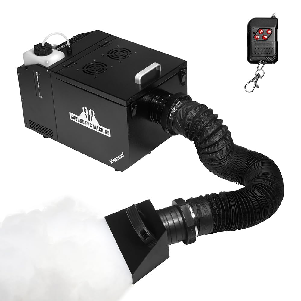 Photo 1 of Low Lying Fog Machine with Tube, 1500W Water Based Ground Fog Machine with Wireless Remote, DMX 512, Manual Control - Ideal for Weddings, Halloween, Parties, DJs, and Stage Performances