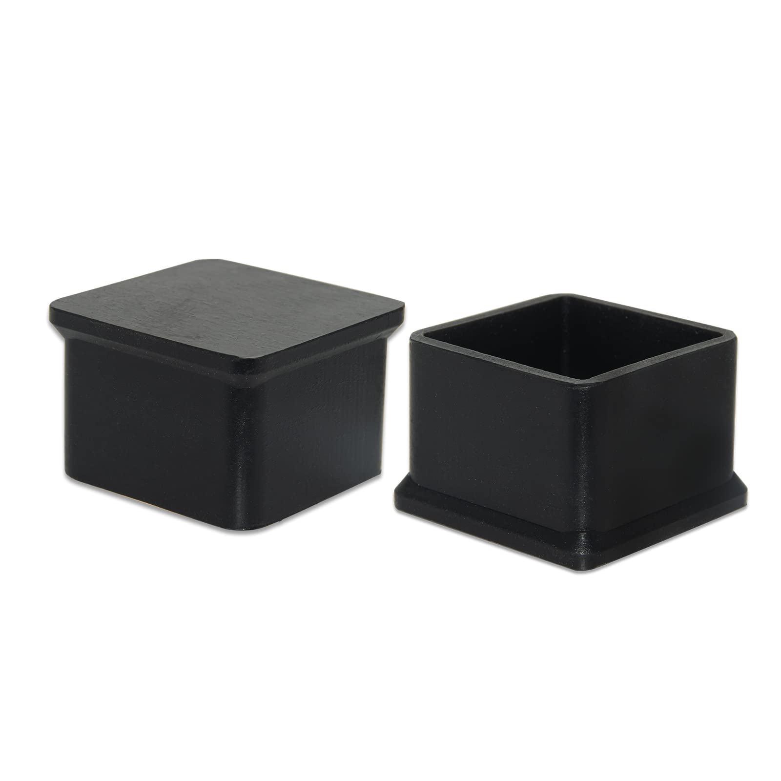 Flyshop Floor Protector Non-slip Silicone Chair Leg Caps Durable Furniture Table Feet Covers, 2" x 2", 50mm x 50mm, Square, Black, 4 PCS