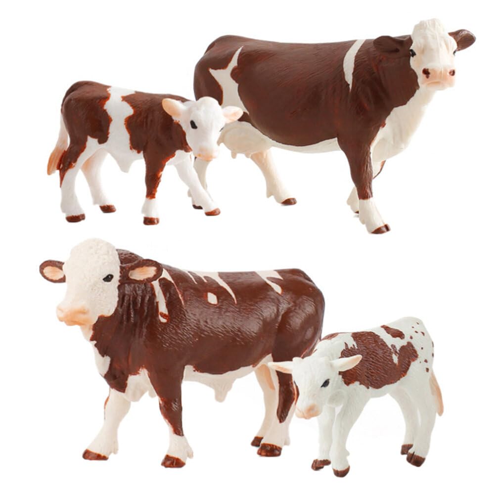Generic Educational Cow Model Toy Set Realistic Plastic Farm Animal Figures for Kids Learning and Imaginative Play