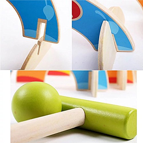 Sealive Mini Wooden Golf Toys, Funny Sport Golf Croquet Toy Game Family Play Games Sets, Early Learning Educational Toys for Kids Toddlers - Thumbnail 6