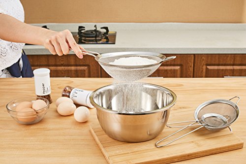 GWHOLE Sieb Feinmaschig Küchensieb Mehlsieb Set 7/12/18 cm, aus Edelstahl – Bild 6