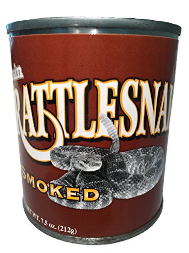 Canned edible smoked rattlesnake
