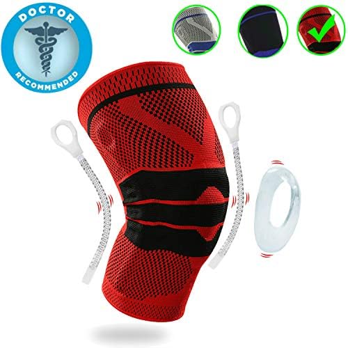 Professional Knee Brace Compression Sleeve - Best Knee Braces for Men Women, Medical Grade Knee Support Protector for Running, Meniscus Tear, Arthritis, Joint Pain Relief, Sports Injury Recovery
