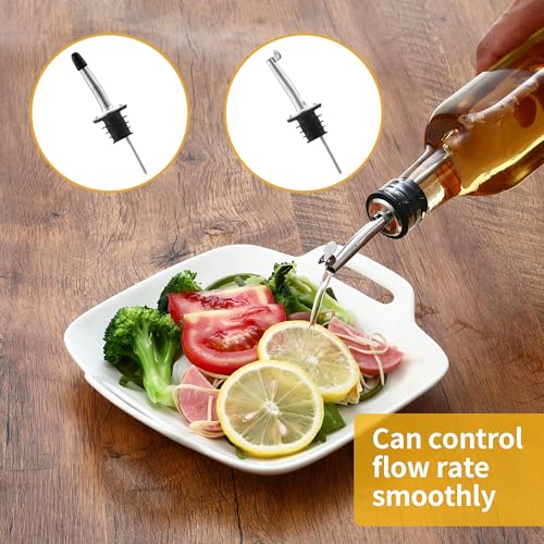 HAOYULUO Set of 2 Oil Bottles, 500 ml Olive Oil Spout, Oil Dispenser with Funnel, Suitable for Kitchen, BBQ and Other Outdoor Picnic Activities