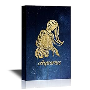 Constellation Canvas Wall Art - Aquarius - Gallery Wrap Modern Home Art | Ready to Hang - 12x18 inches