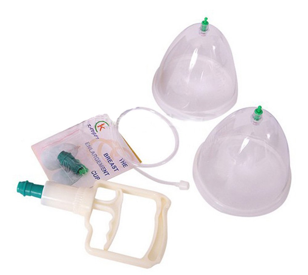 Woman Breast Suction Cup Pump 2 Cups Vacuum Massage Breast Enlargement Cup Set Nipple Body Back Cupping Massager Breast Feeding Pump