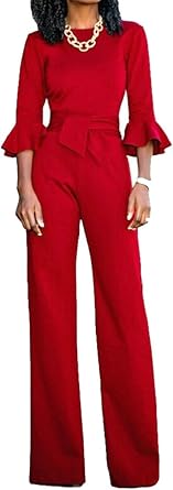 red elegant jumpsuit