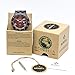 BEWELL W109A Men's Wooden Watch Quartz Analog Movement Date Wristwatch for Men (ZS- Red and Black (no Small dials))