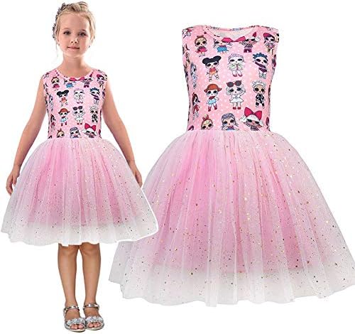 RXF Girls Dress LOL Skirt Tutu Toddler Kids Clothes Party Costume Age 3-8 Years