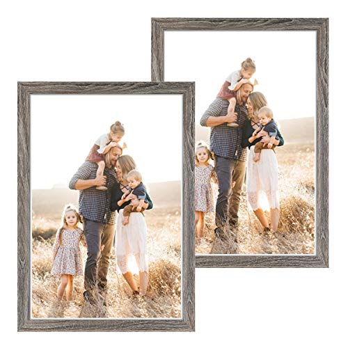 NUOLAN 13x19 Picture Frame Rustic Gray Wood Pattern, Wall Hanging