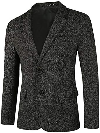 Men Classic Blazer Casual Tailored Fit Notch Lapel Two Button Sport Coat
