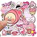 Cute Girl Kawaii Trendy Vinyl Water Bottle Waterproof Stickers for Laptop Bumper Luggage Guitar Computer Skateboard Car Bike Snowboard 50 PCS