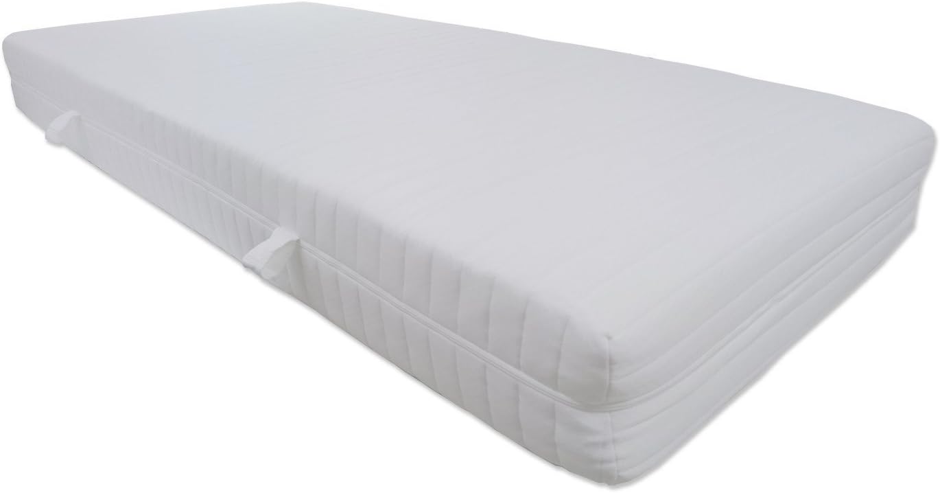 25 cm Height Approx. Mattress Size XXL Dibapur® Q 9 Zone Orthopaedic Cold Foam Mattress Variety X Approx. 23.5 cm Core with Stitched Double Layer Cover approx. 24.5 x 25 cm Hardness: H2.5 (Up To Approx. 110 kg) Dibapur®: the Q stands for Quality Made in Germany