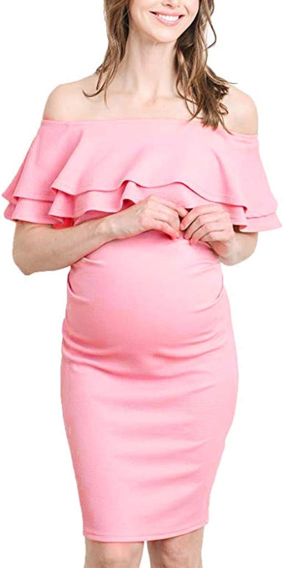 pink bodycon maternity dress
